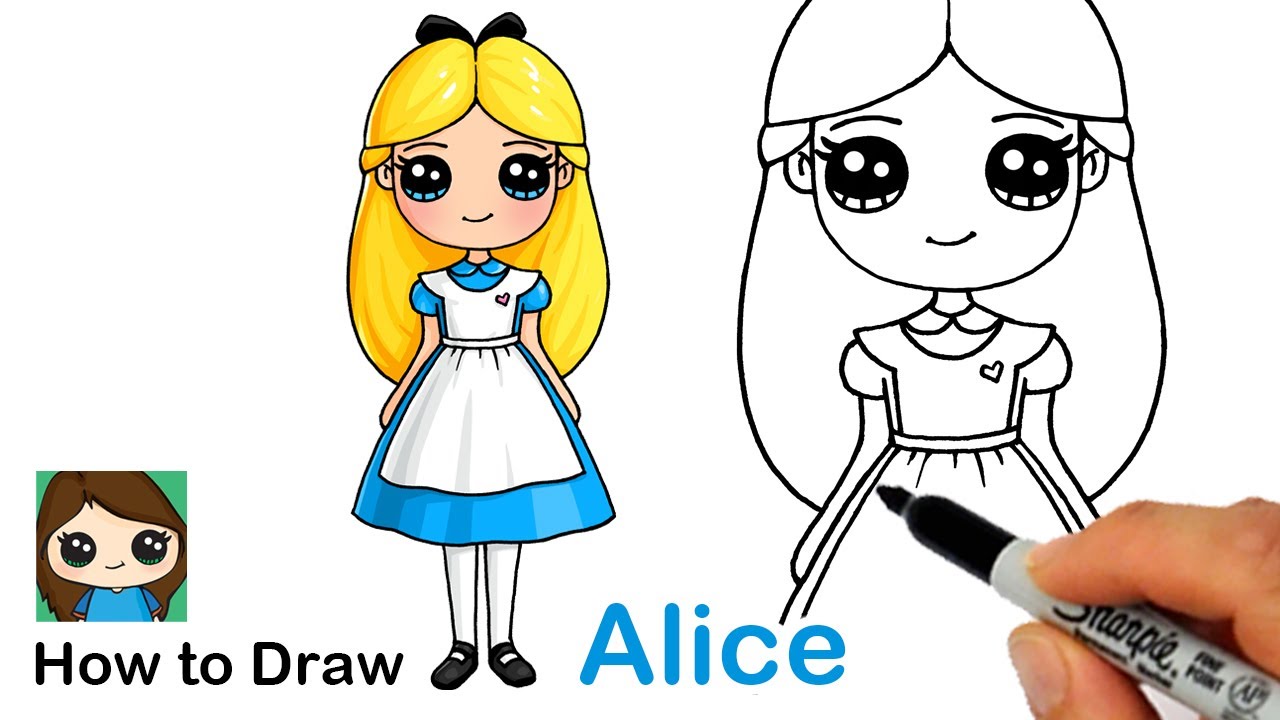 alice in wonderland drawings easy