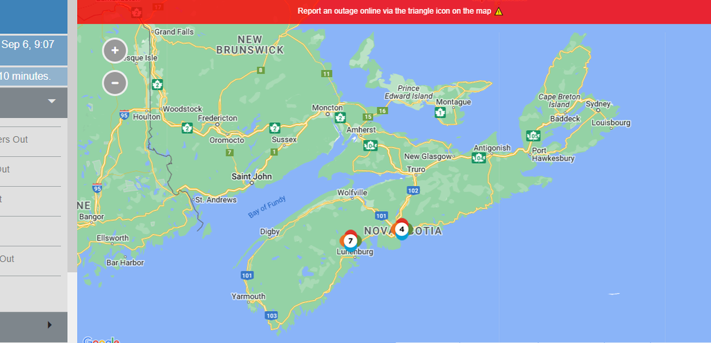 power outage nova scotia