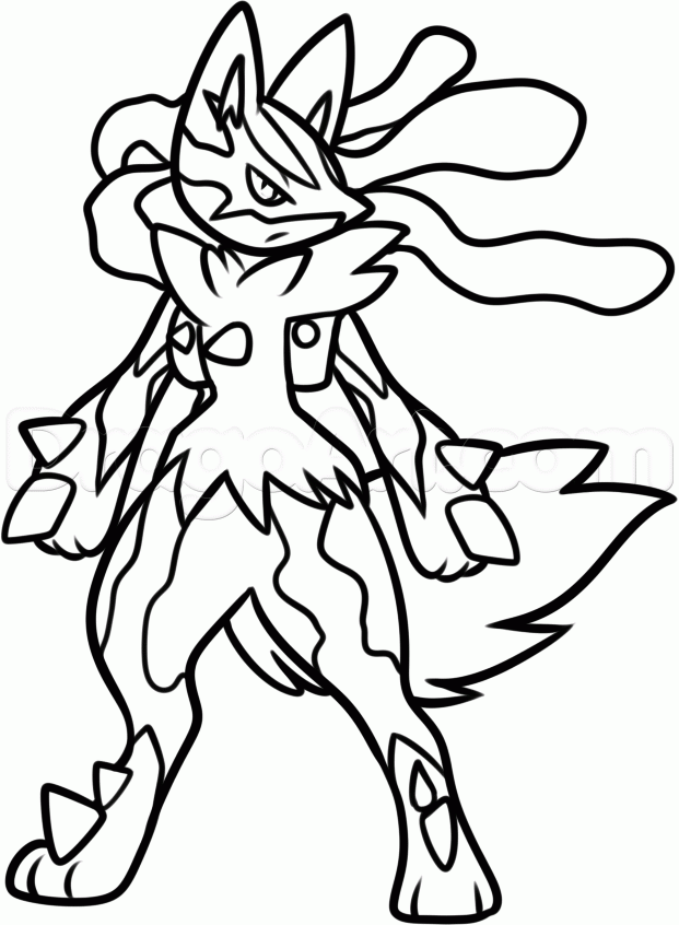 lucario para colorear