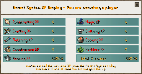 runescape assist system