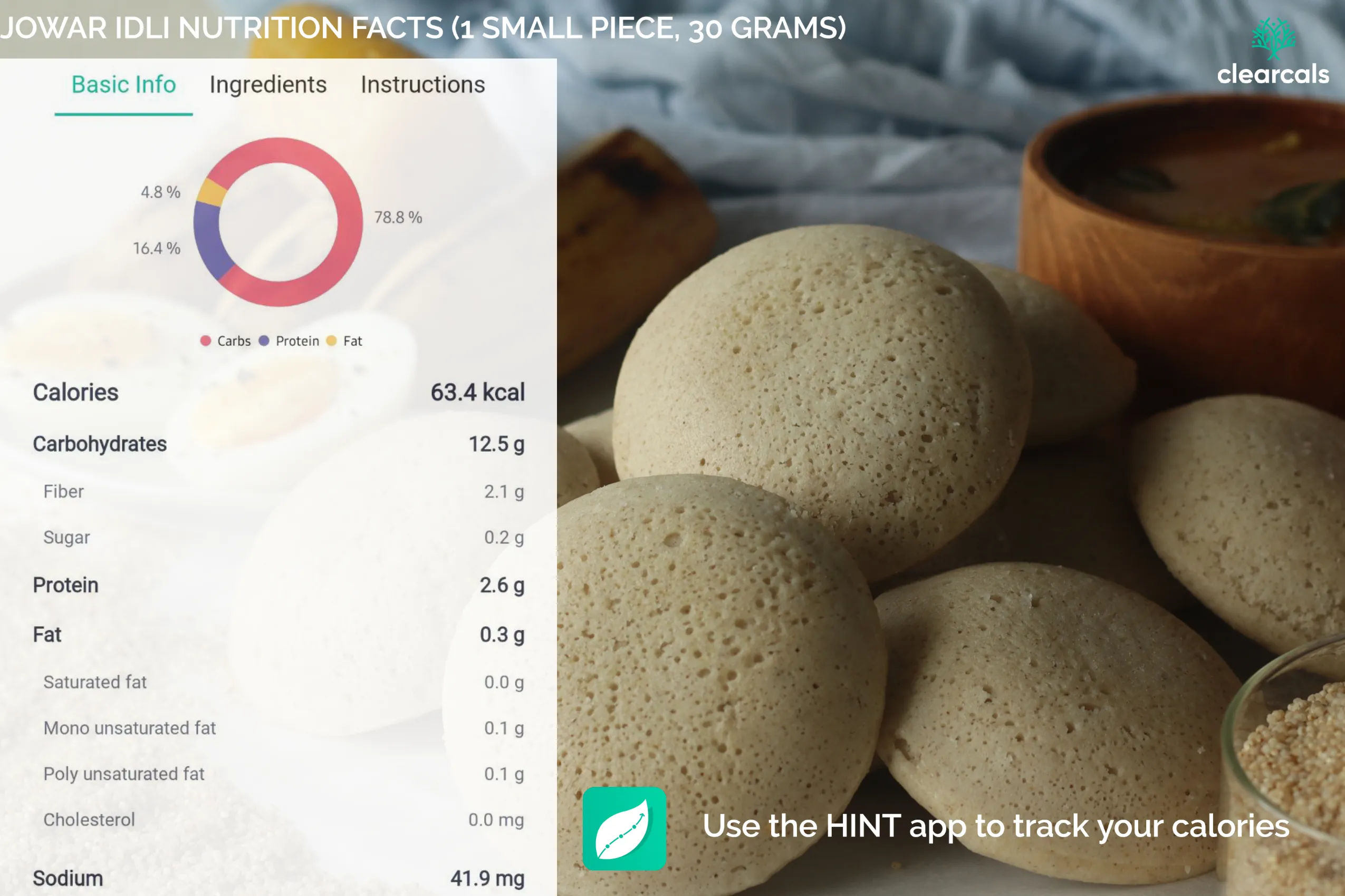 4 idli sambar calories