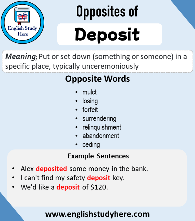 deposit antonym