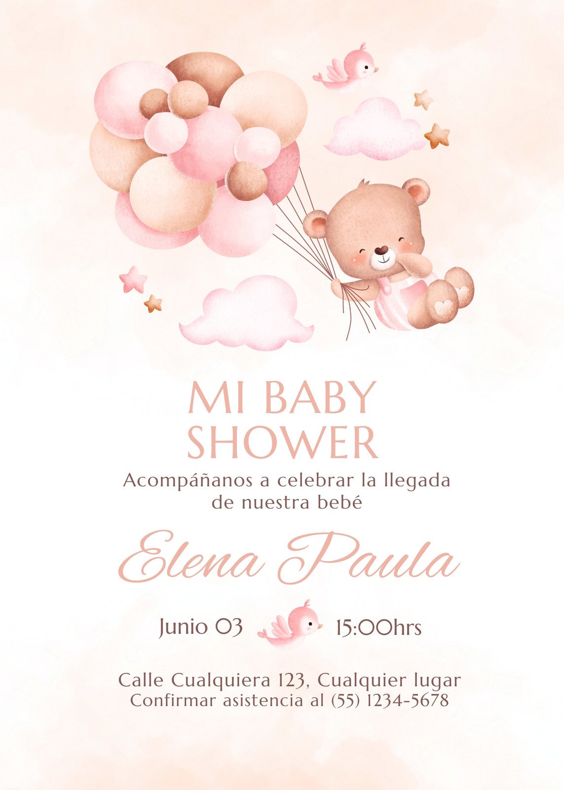 plantillas baby shower invitacion niña