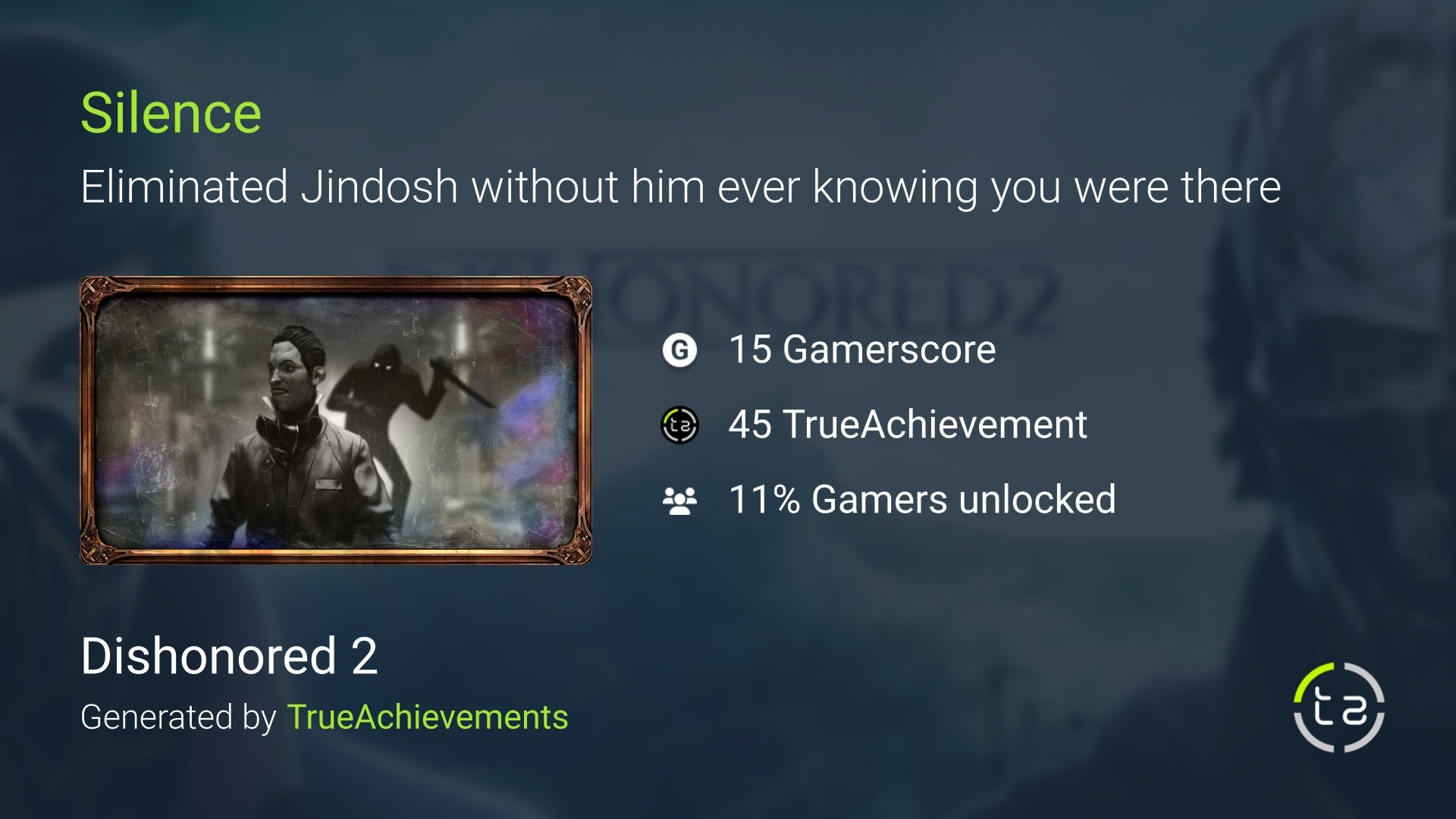 dishonored 2 silence trophy