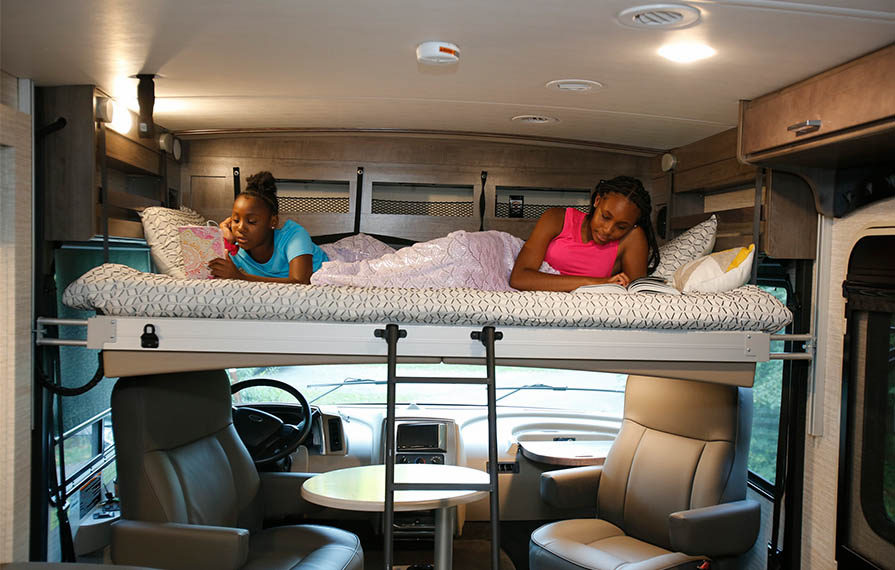 camper with 4 bunk beds