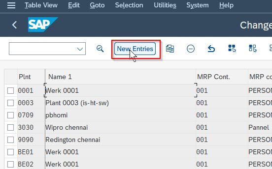 mrp controller table in sap