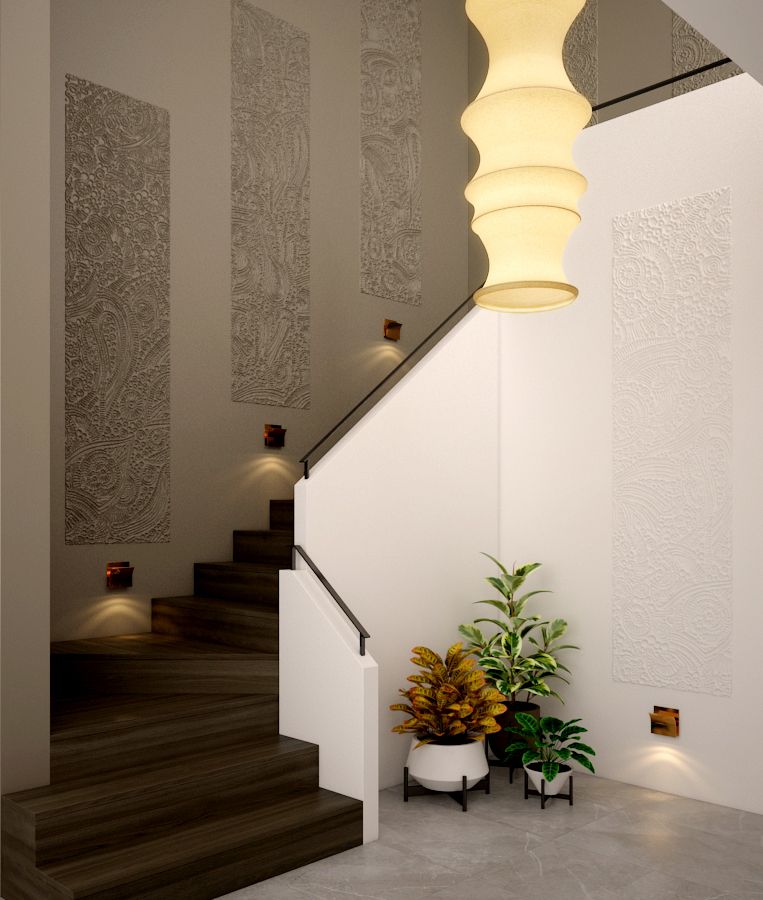 pop design for stairs wall