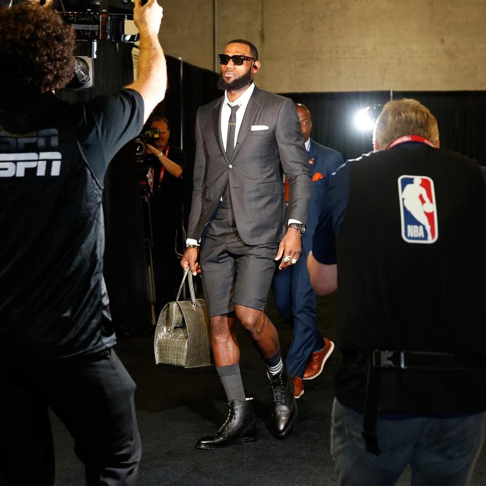 lebron james in thom browne