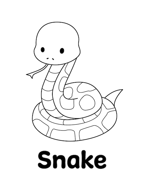 snake colouring page