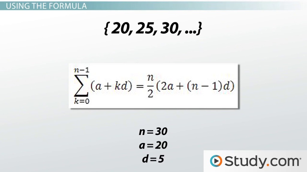 formula for sum of ap