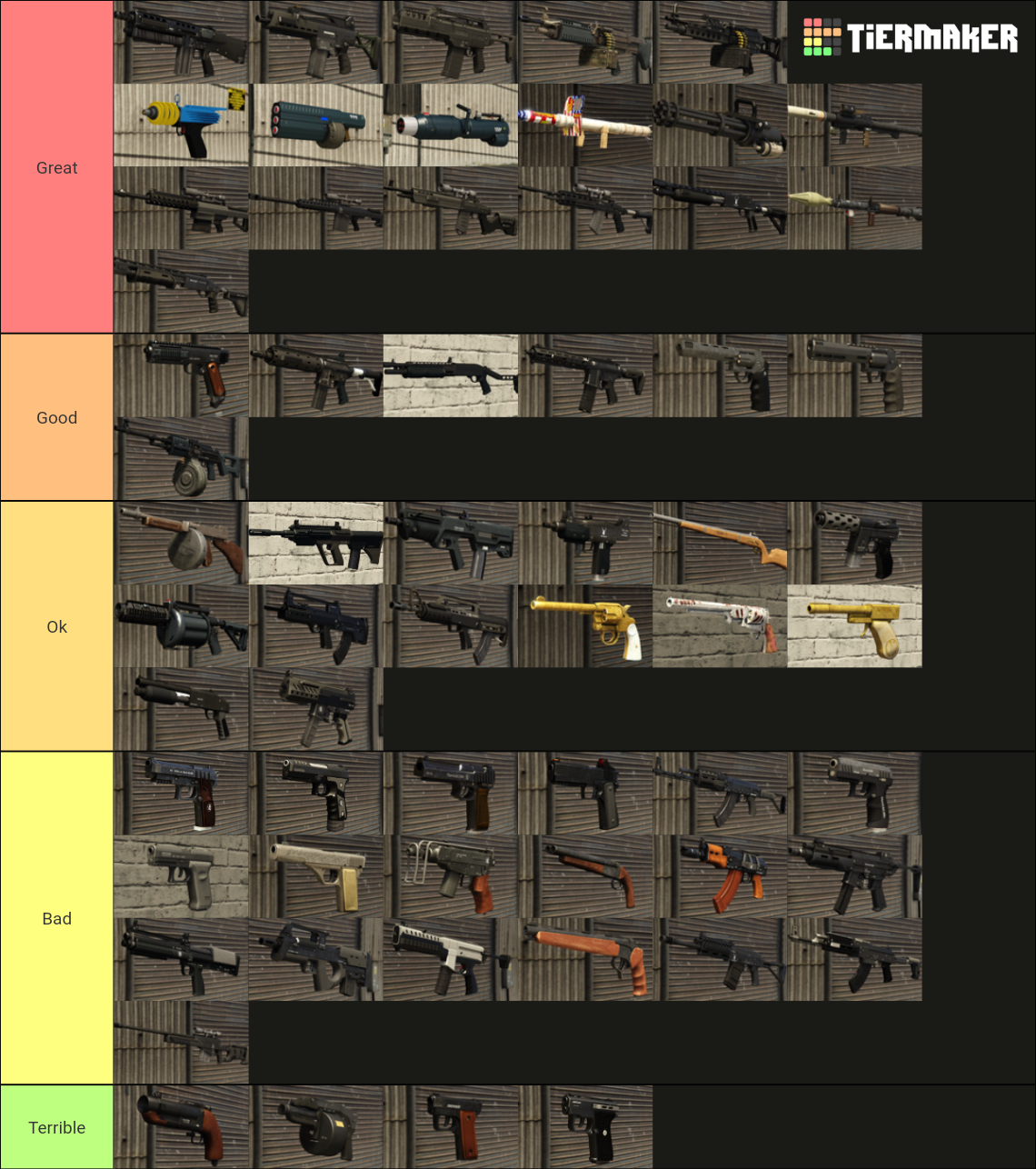 fivem weapon list