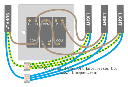 three gang light switch wiring