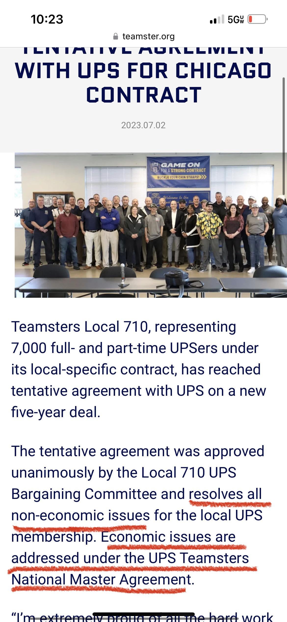 ups 710 contract