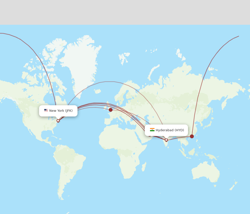 new york to hyderabad flights