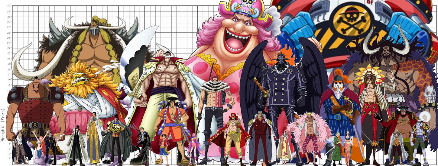 one piece character heights