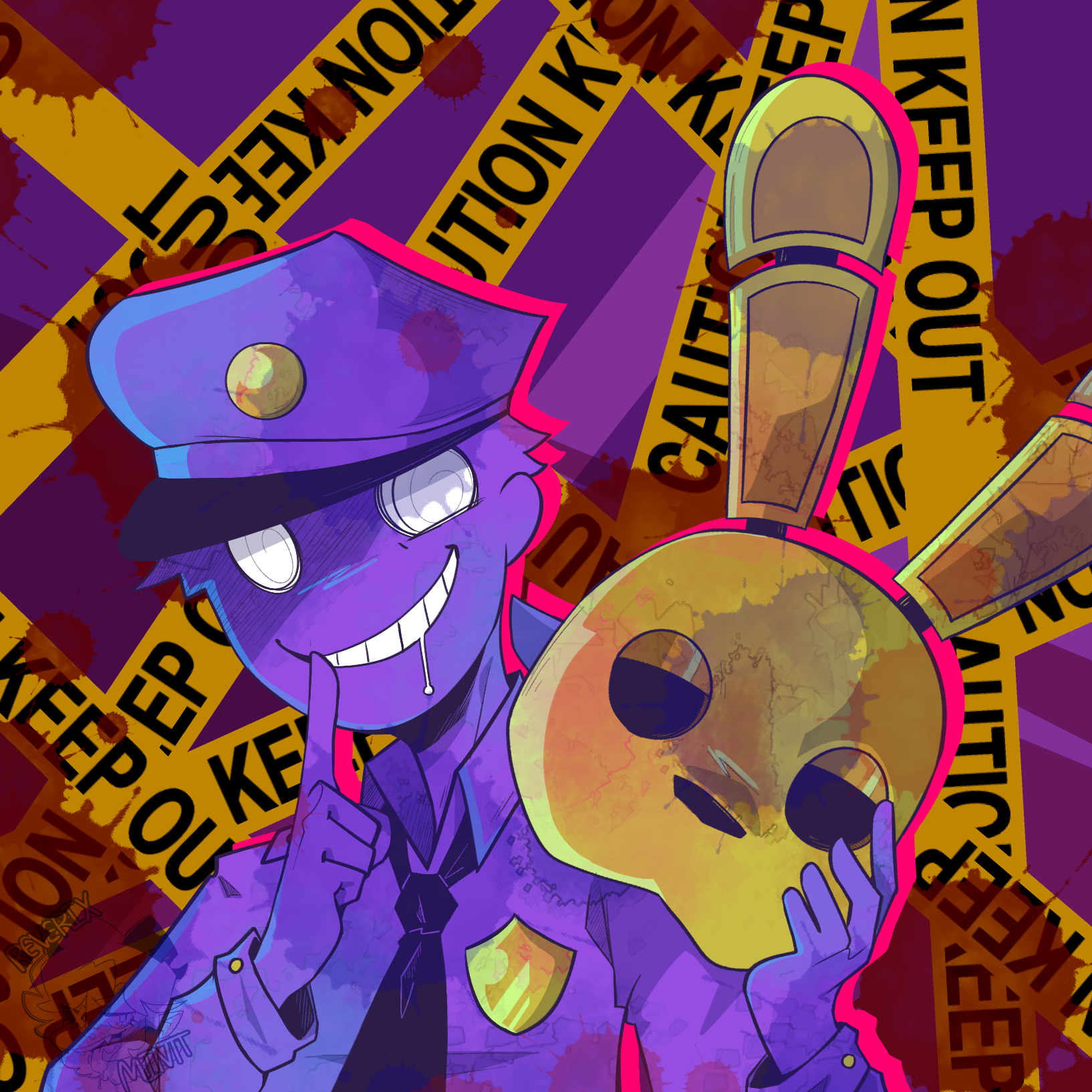 fnaf purple guy art