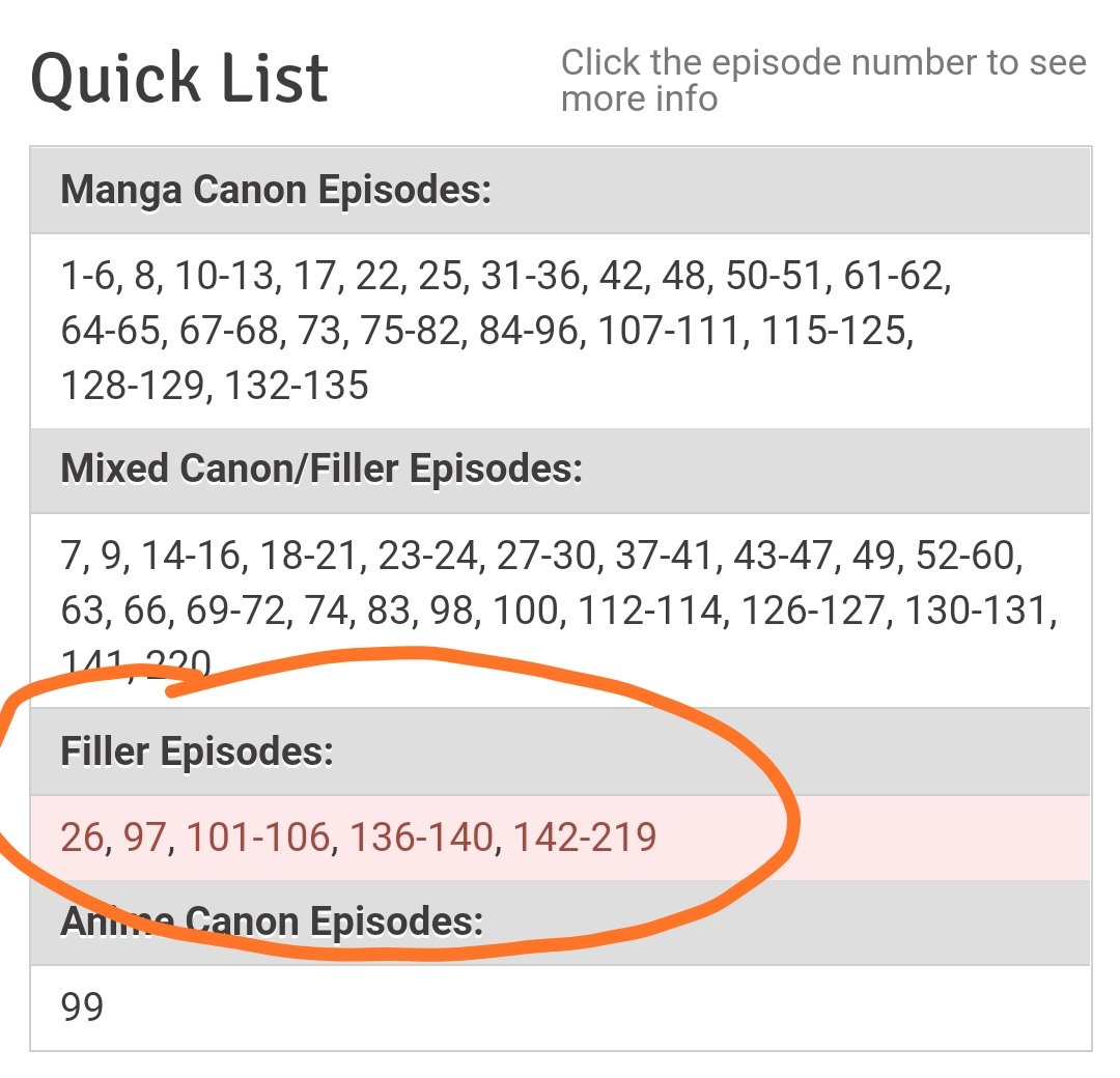 naruto filler list