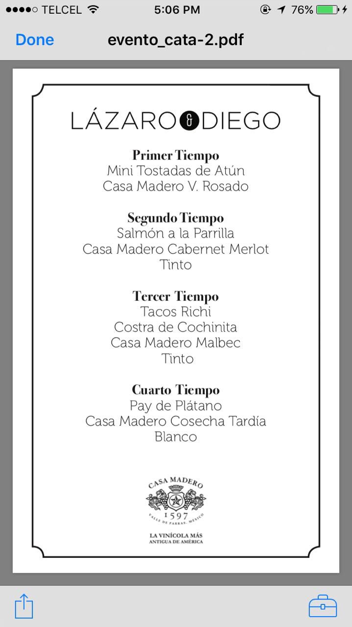 lazaro y diego menu