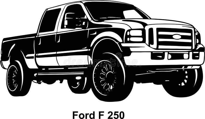 pickup truck clipart black and white