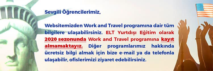 work and travel meslekleri