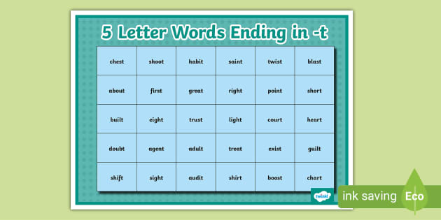 5 letter word ending que