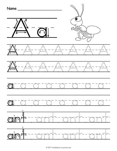 tracing alphabet letters