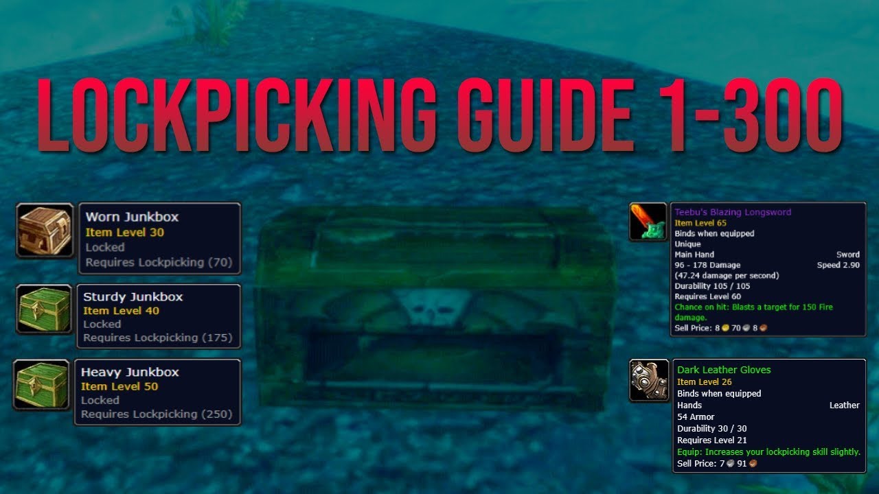 lockpicking leveling guide classic