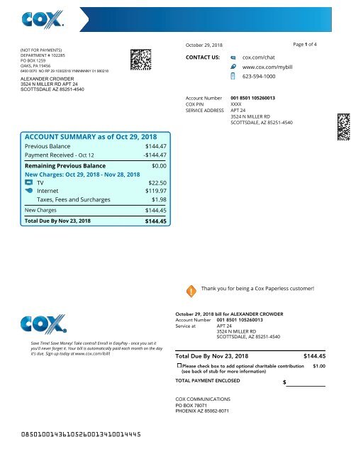 cox communications payment address