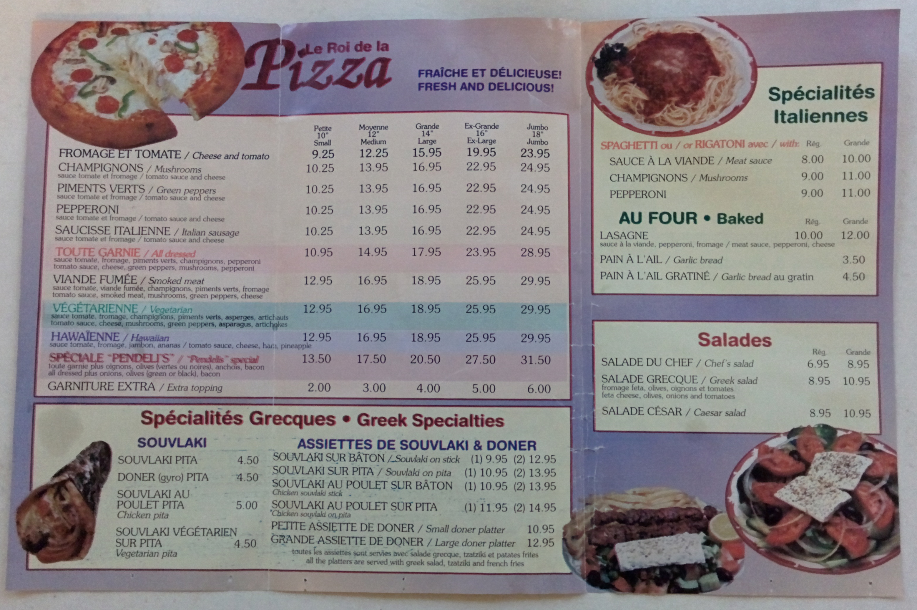 menu st luc pizzeria