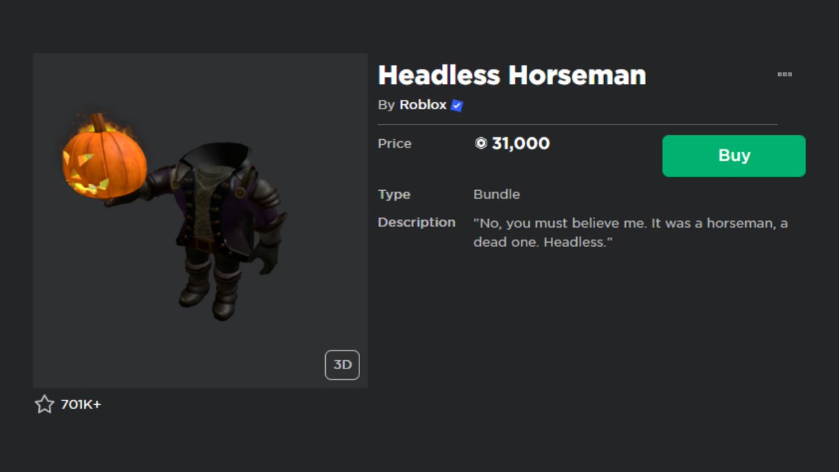 headless horseman roblox