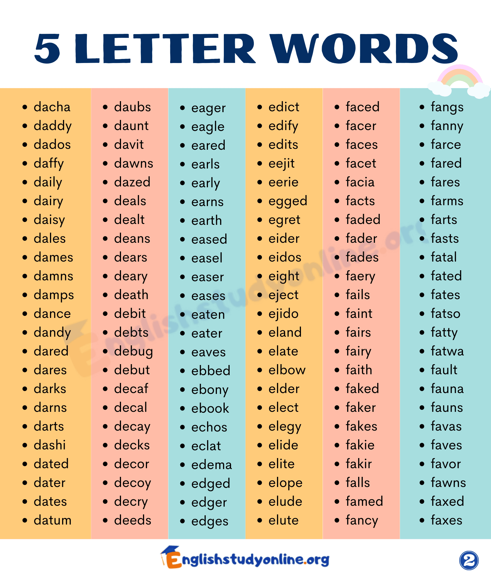 letter words containing