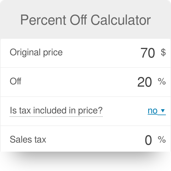 percentage off calculator