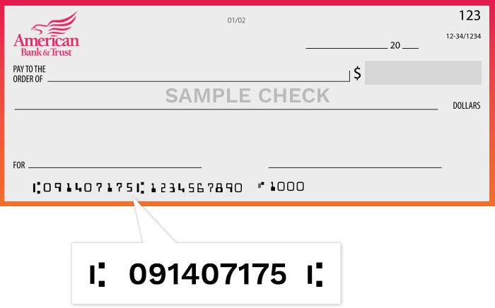 america routing number