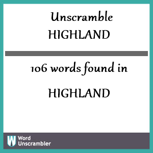 unscramble highland