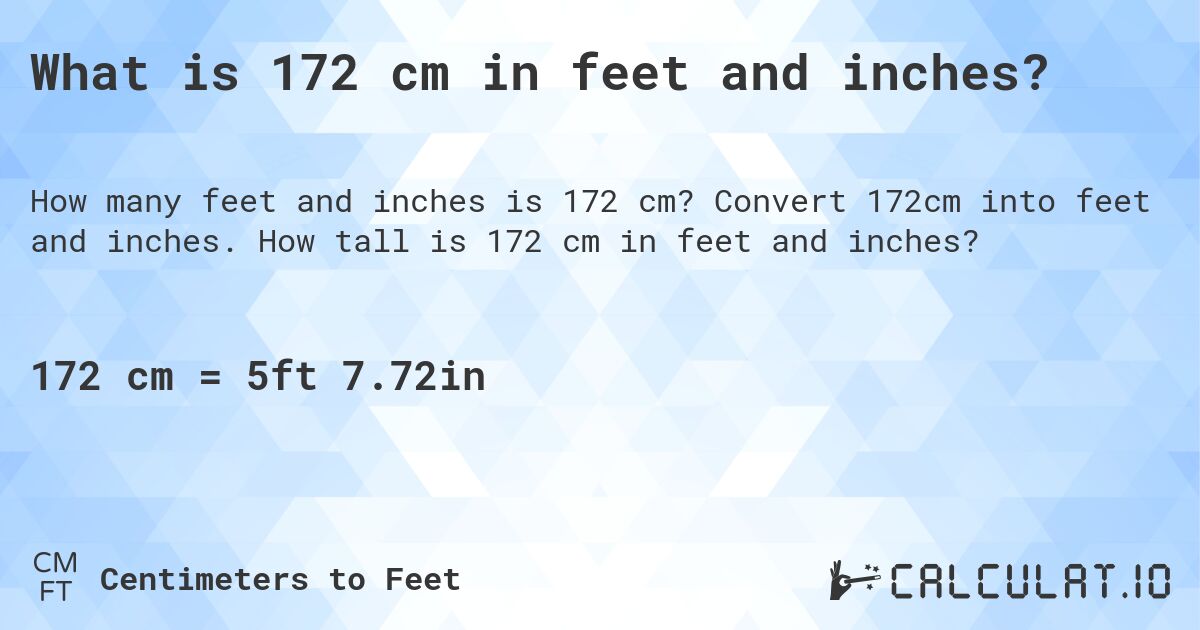 1.72 cm in feet