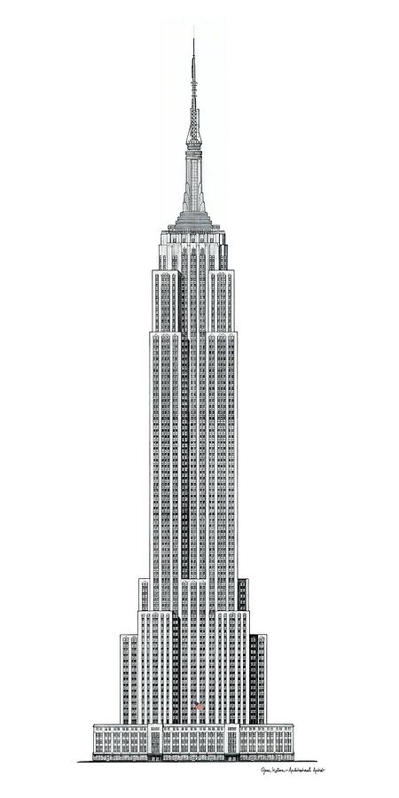 empire state building line drawing