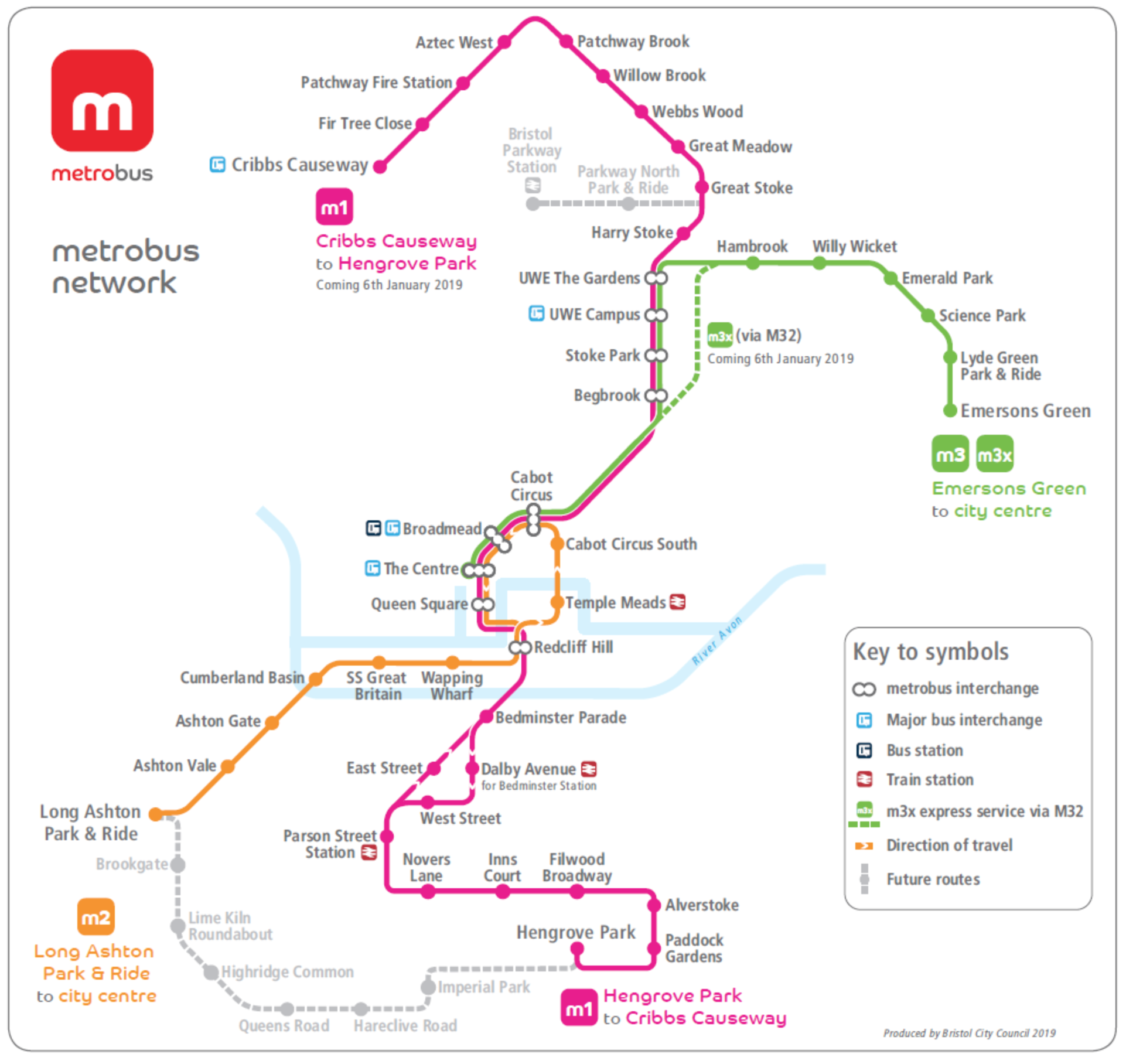 m1 bus stops