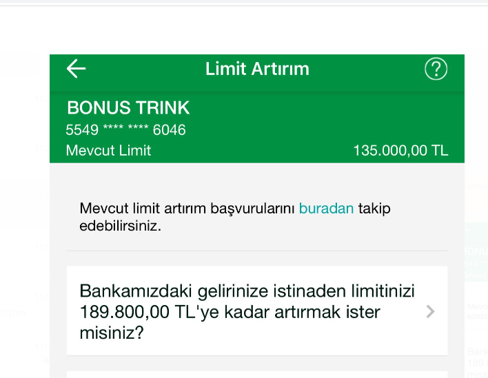 garanti limit arttırma olumsuz