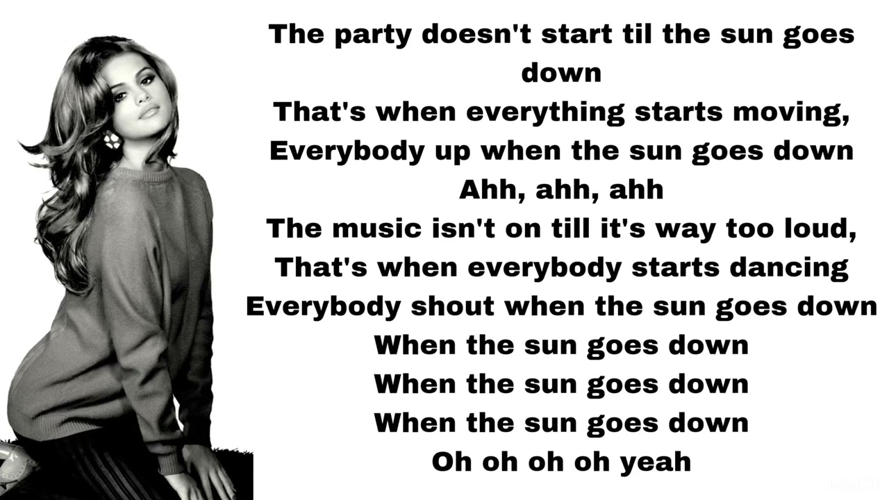 when the sun goes down lyrics