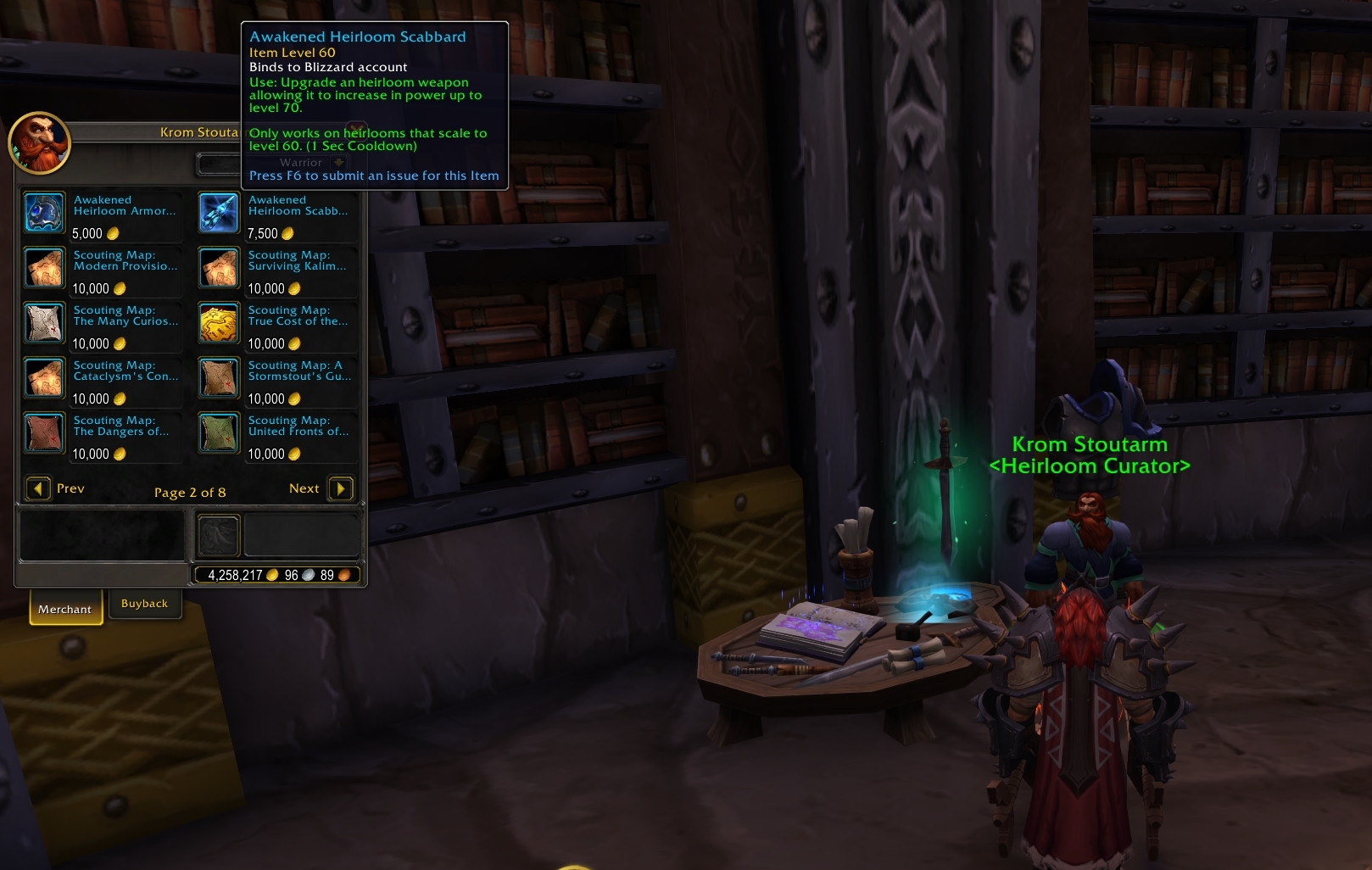 wow upgrading heirlooms