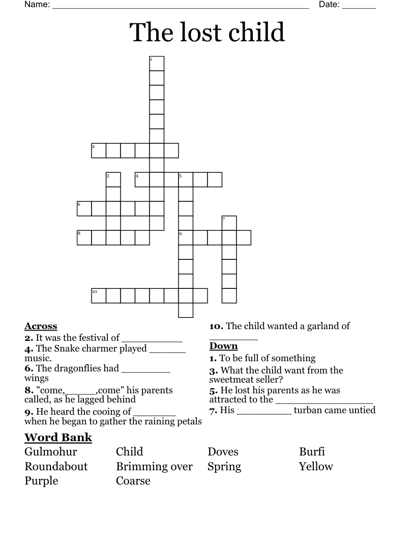 lost crossword clue