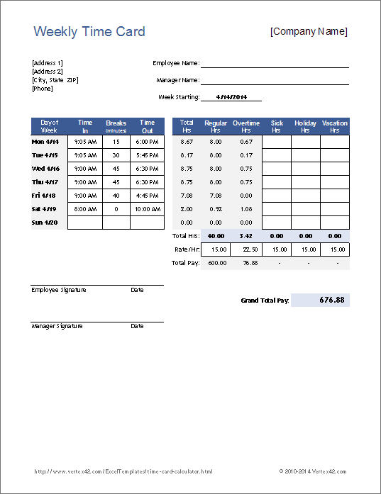 time card clock calculator