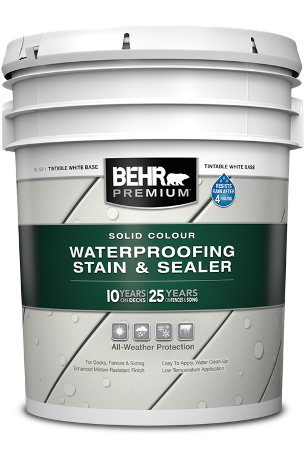 behr premium solid colour waterproofing stain & sealer