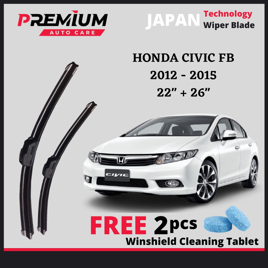 honda civic 2012 wiper size