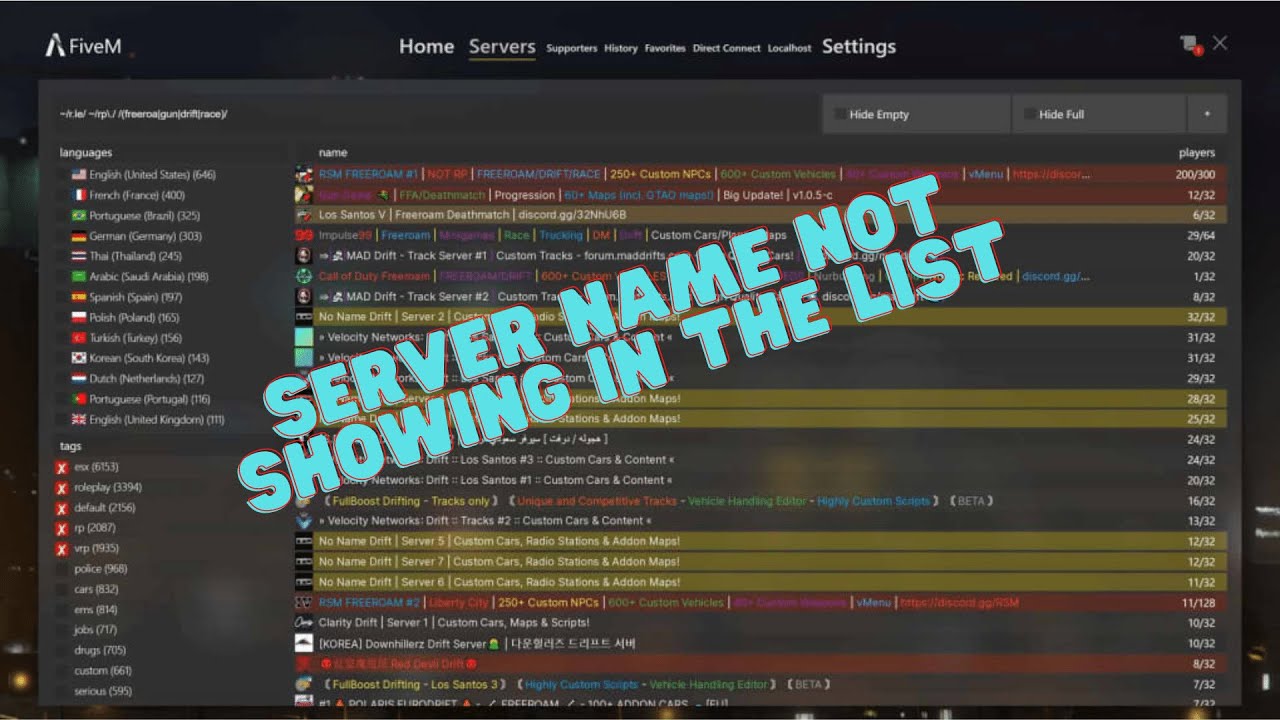 fivem server list not loading