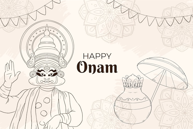 onam outline images