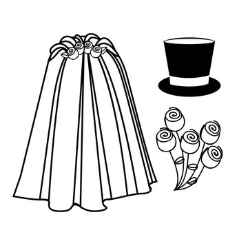 wedding veil cartoon