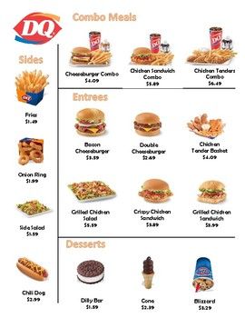 dairy queen printable menu