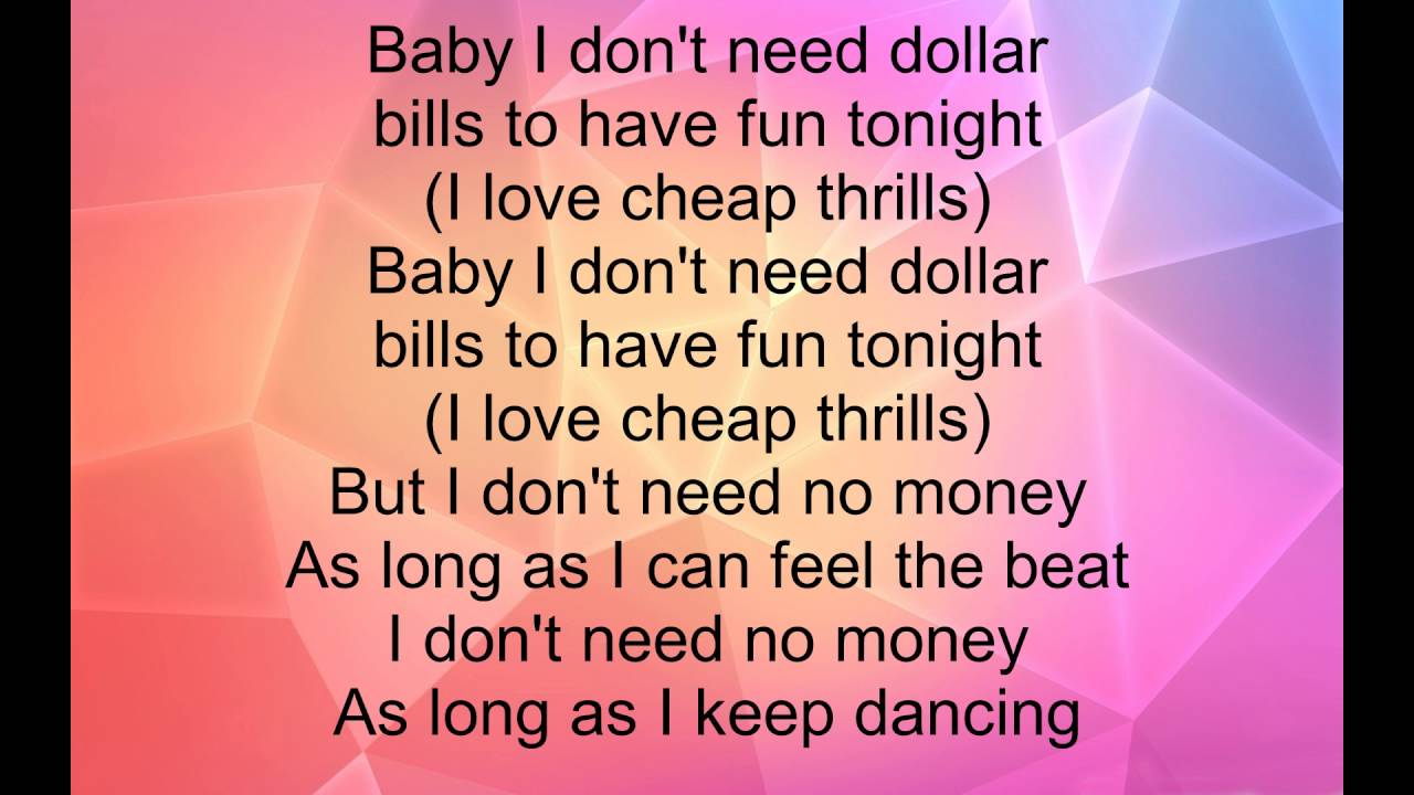 cheap thrills by sia lyrics