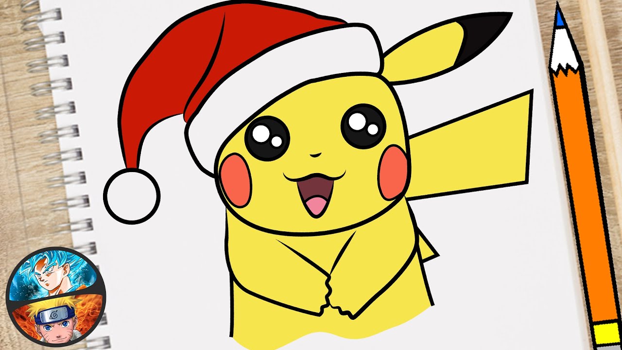 dibujos de pikachu de navidad